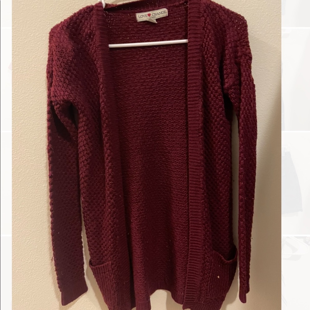 Maroon cardigan